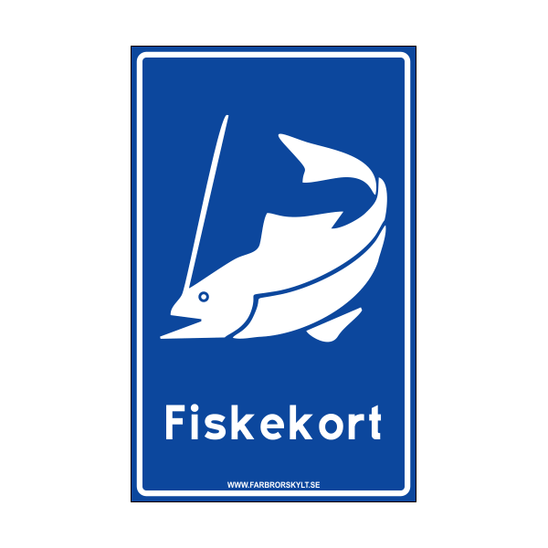 Skylt "Fiskekort" Blå