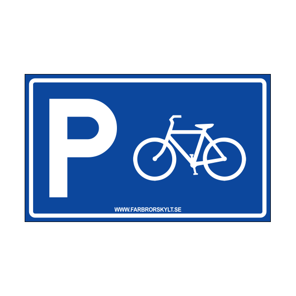Skylt "Cykelparkering" Blå 30x18cm
