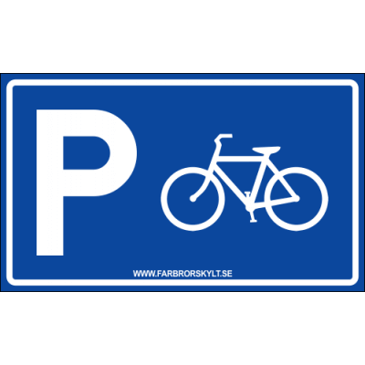 Skylt "Cykelparkering" Blå 30x18cm