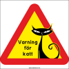 Skylt "Varning för Katt" Siames visar en siluett av en smal katt med utpräglat huvud och en charmig krok på svansen.