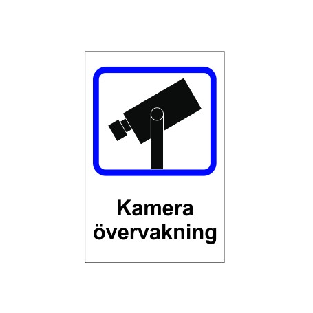 Varning Kamera övervakningsdekaler 200mmx300mm med klister