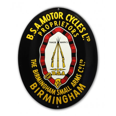 BSA Motercycle Emalj Skylt